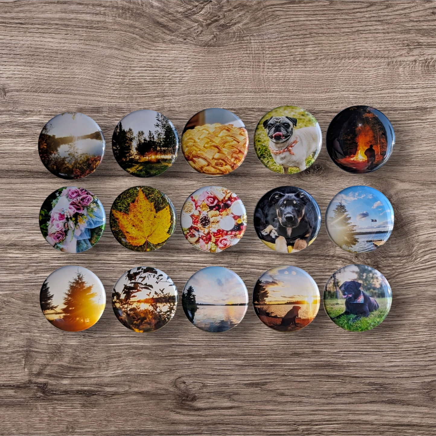 Custom 1.5 Inch Round Photo Magnets (15 pc)